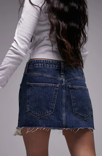 Shop Topshop Pocket Bag Nonstretch Denim Miniskirt In Medium Blue