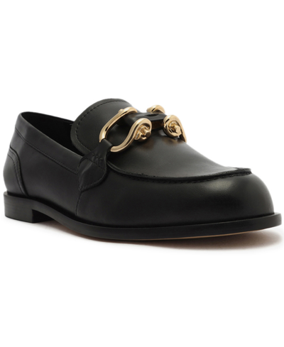 Shop Arezzo Women's Caroline Round Toe Loafers In Black