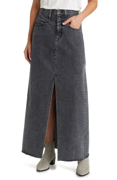 Shop Slvrlake Dallas Organic Cotton Denim Maxi Skirt In Last Stand