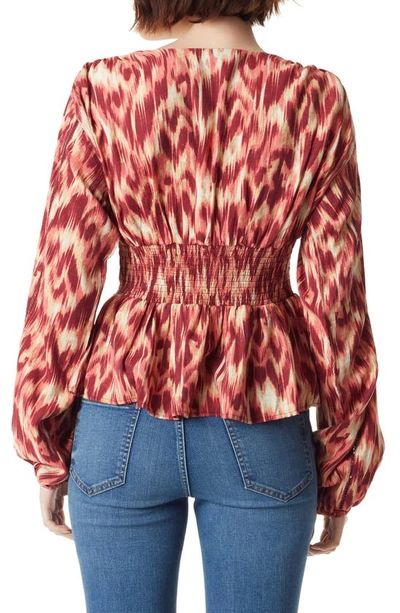Sam Edelman Evie Ikat Print Peplum Blouse In Ikat Animal
