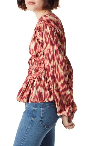 Sam Edelman Evie Ikat Print Peplum Blouse In Ikat Animal