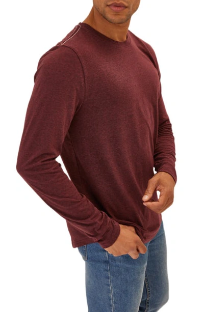 Shop Threads 4 Thought Kye Slub Long Sleeve T-shirt In Maroon Rust