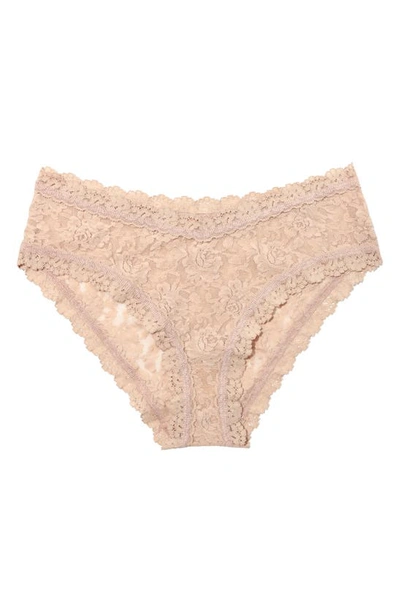 Shop Hanky Panky Signature Lace V-front Cheeky Briefs In Chai