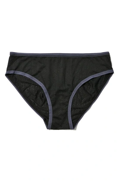 Shop Hanky Panky Movecalm Ruched Back Briefs In Black/ Granite