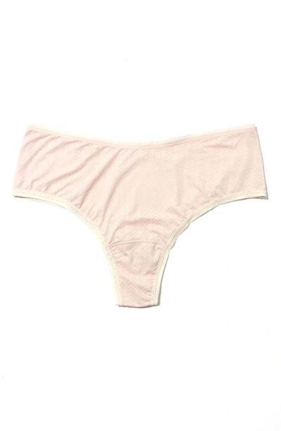 Shop Hanky Panky Movecalm High Waist Thong In Pearl/ Marsmallow