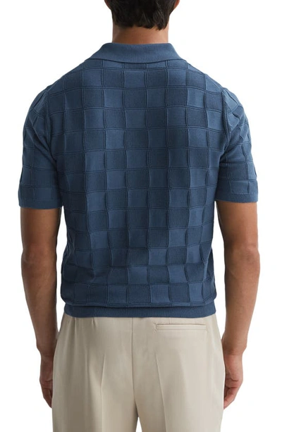 Shop Reiss Blaze Block Cotton Polo Sweater In Airforce Blue