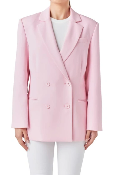 Shop Endless Rose Double Breasted Blazer In Pink