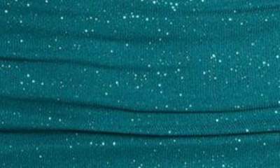 Jump Apparel Ruched Glitter Long Sleeve Minidress In Hunter