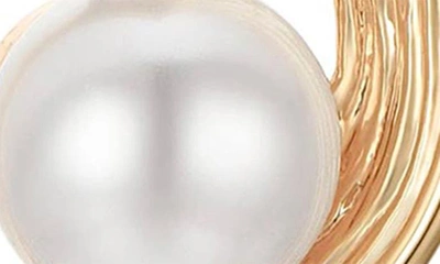 Shop Ettika Imitation Pearl Teardrop Earrings In Gold