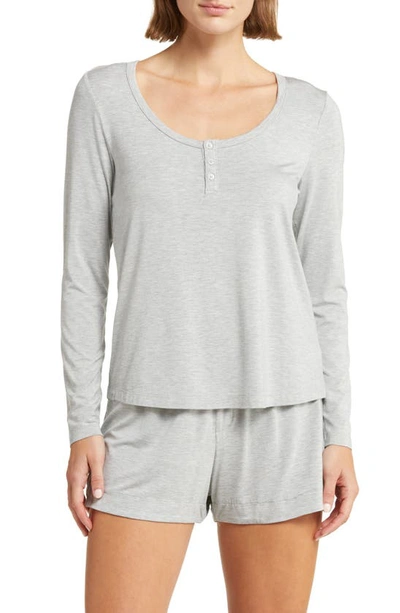 Shop Barefoot Dreams Soft Jersey Henley & Shorts Pajamas In He Gray