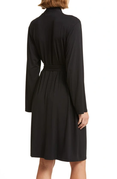Shop Barefoot Dreams Tie Waist Jersey Robe In Black