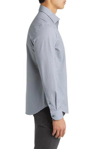 Shop Bugatchi James Ooohcotton® Scales Print Button-up Shirt In Khaki