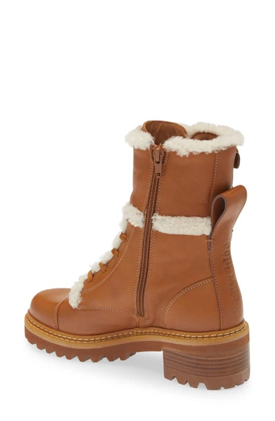 Shop See By Chloé Mallory Genuine Shearling Boot In Tan