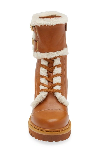Shop See By Chloé Mallory Genuine Shearling Boot In Tan