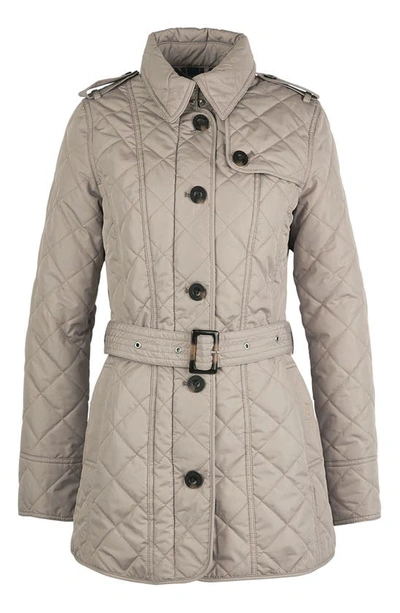 Shop Barbour Tummel Belted Quilted Jacket In Light Trench/ Classic
