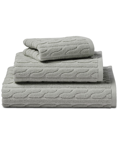 Shop Lauren Ralph Lauren Sanders Cable Bath Towel In Pewter Grey