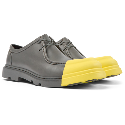 Camper Derby Shoes Junction In Leather In Grey