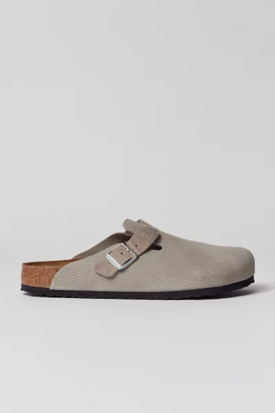 Shop Birkenstock Boston Suede Clog In Digital Green, Men's At Urban Outfitters
