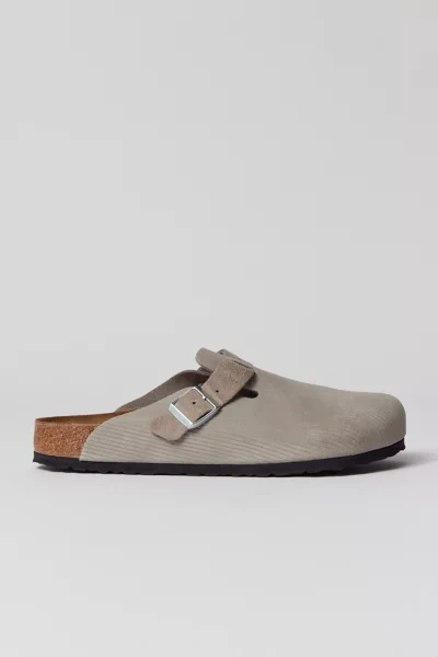 Birkenstock Boston Felted Slippers In Digital Green