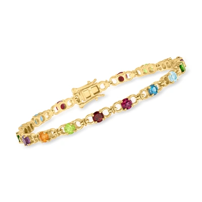 Shop Ross-simons Multi-gemstone Bracelet In 18kt Gold Over Sterling