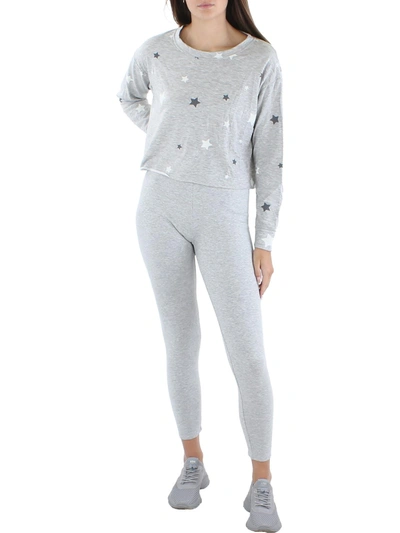Shop Ava + Esme Womens Heathered Star Print Cropped In Grey