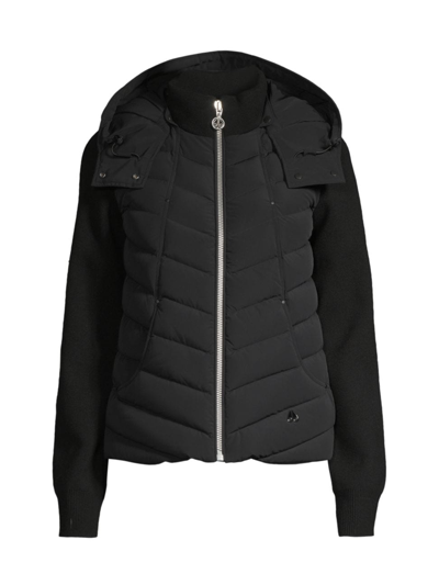 Shop Moose Knuckles Women's Valencia Hybrid Jacket In Black
