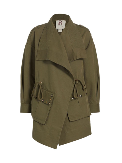Shop Figue Women's Logan Embellished Overcoat In Olive