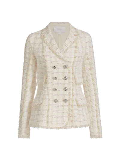 Shop Giambattista Valli Women's Bouclé Double-breasted Jacket In White Multi