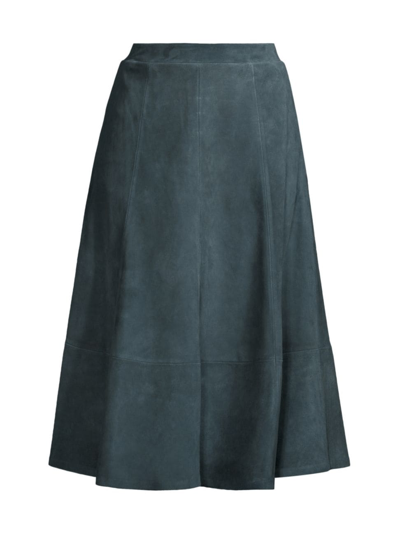 Shop Kobi Halperin Women's Amanda Suede A-line Skirt In Sea Moss