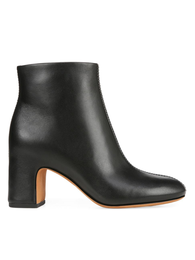 Shop Vince Women's Terri 70mm Leather Ankle Booties In Black