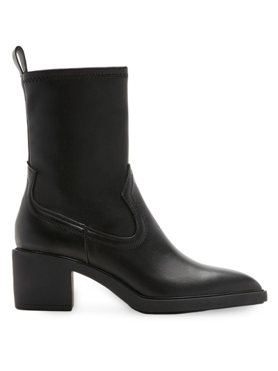 Shop La Canadienne Women's Parks 63mm Leather Block Heel Boots In Black
