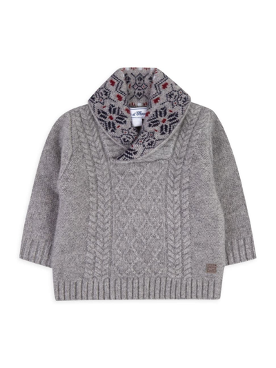 Shop Tartine Et Chocolat Baby Boy's & Little Boy's Fair Isle Shawl Collar Sweater In Grey