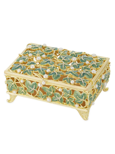 Shop Olivia Riegel Ivy Decorative Footed Box In Green White