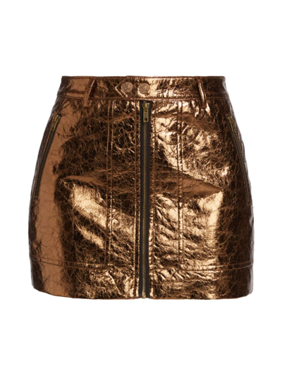 Shop Mother Women's The Sprocket Metallic Miniskirt In Crushing Cans