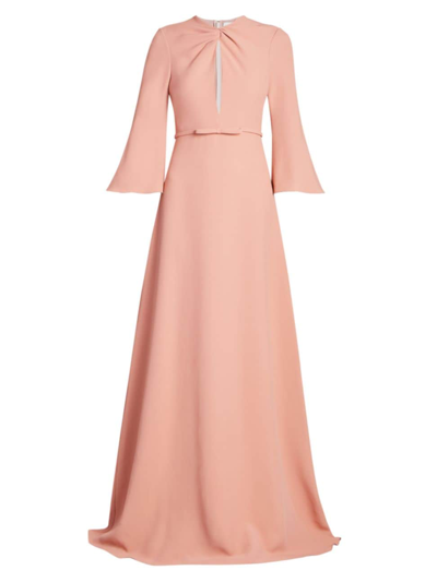 Shop Giambattista Valli Women's Bow-embellished Cut-out Gown In Blush