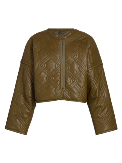 Shop Mother Women's Underliner Vegan Leather Jacket In Fir Green