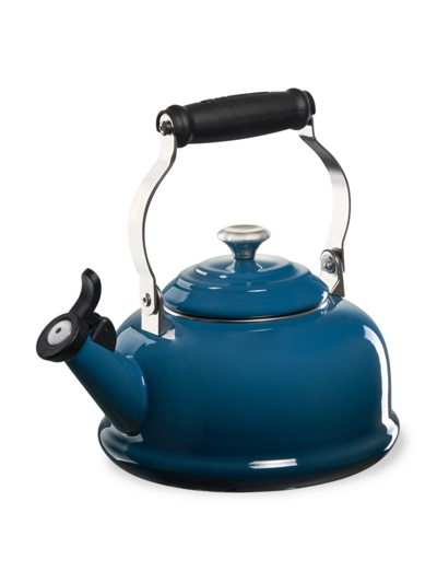 Shop Le Creuset 1.7-quart Stainless Steel Whistling Tea Kettle In Deep Teal