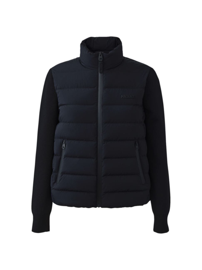 Mackage Oceane-city Light Down Mixed-media Puffer Jacket In Black