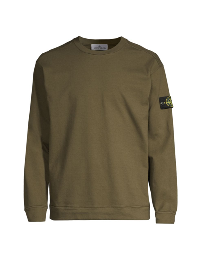 Shop Stone Island Men's Core Heavy Long-sleeve T-shirt In Olive