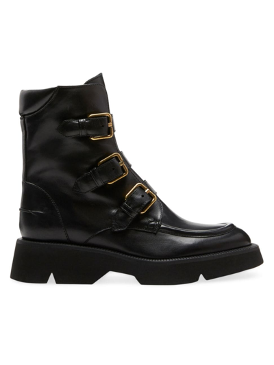 Shop La Canadienne Women's Benwin 50mm Leather Lug-sole Boots In Black