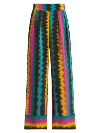 Shop Figue Women's Charlene Silk Ikat Pants In Ikat Stripe Multi