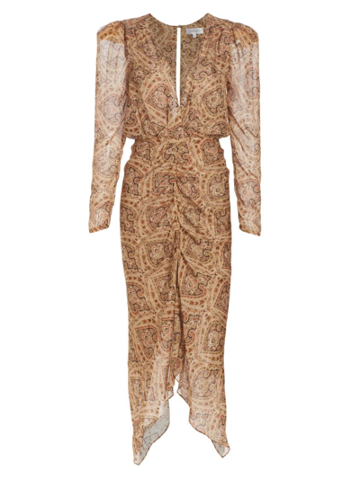 Shop Ronny Kobo Women's Astrid Paisley Silk Chiffon Midi-dress In Neutral