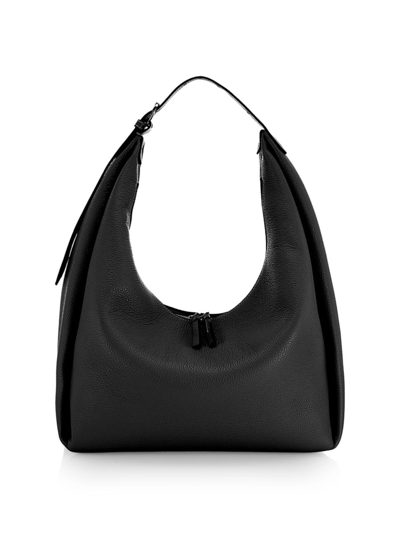 Shop Totême Women's Belt Leather Hobo Bag In Black