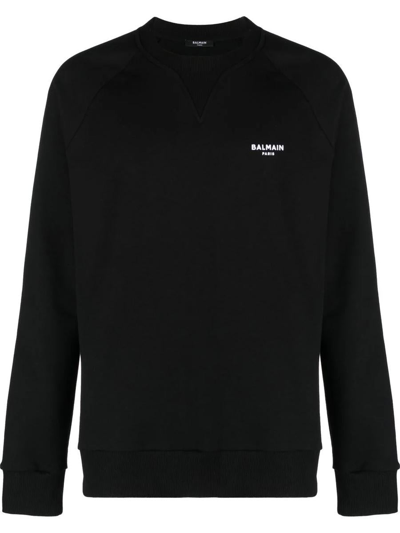 Shop Balmain Sweatshirt With Print In Black
