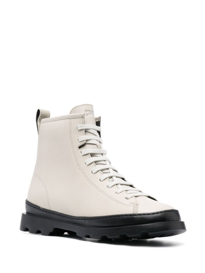 Shop Camper Brutus Lace-up Leather Boots In Neutrals