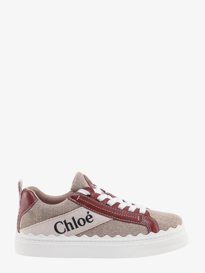 Shop Chloé Chloe' Woman Lauren Woman Beige Sneakers In Cream