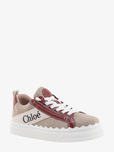Shop Chloé Chloe' Woman Lauren Woman Beige Sneakers In Cream