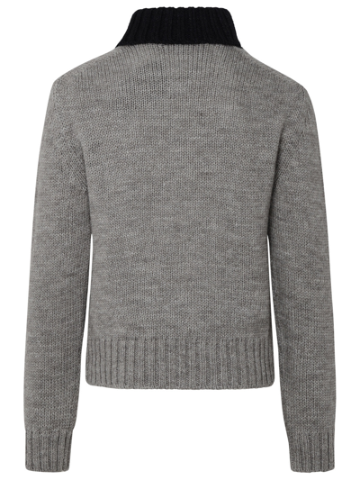 Shop Dolce & Gabbana Man  Two-tone Alpaca Blend Turtleneck Sweater In Gray