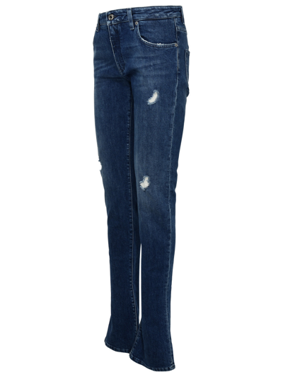 Dolce & Gabbana Dark Blue Cotton Blend Jeans In Blue
