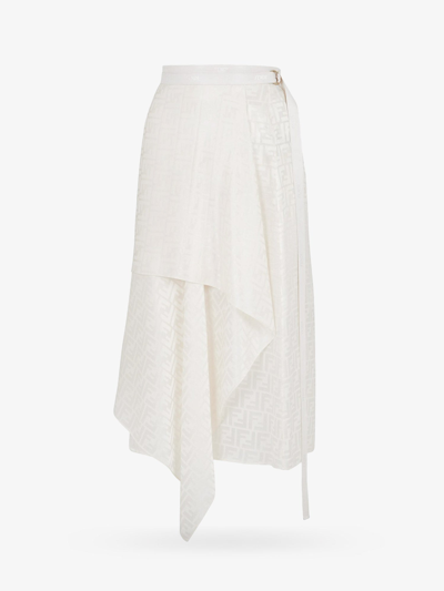 Shop Fendi Woman Skirt Woman Beige Skirts In Cream